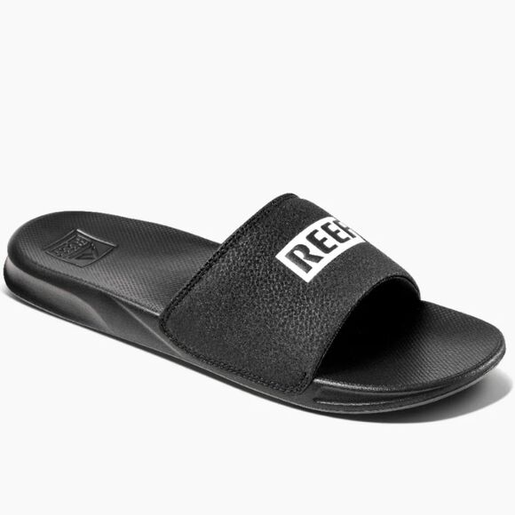 Reef One Slide Sandal- Black/White - Picture 1 of 9